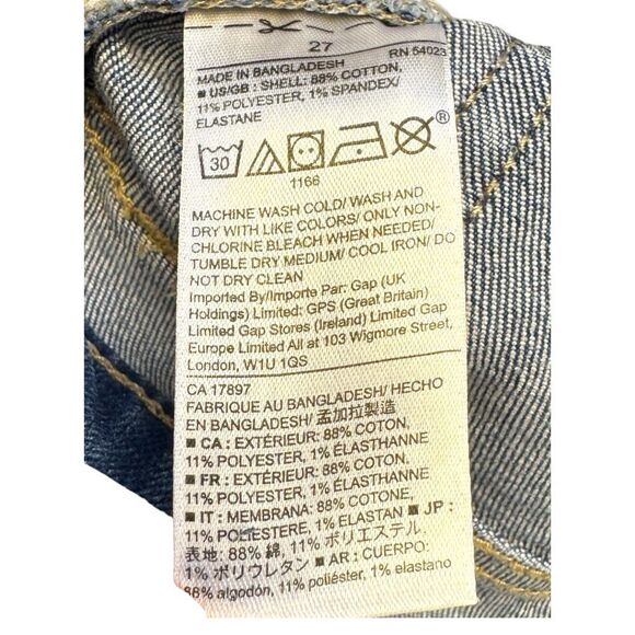 GAP Blue Bermudas with Distressed Denim Finish Sz 27 - Picture 9 of 10